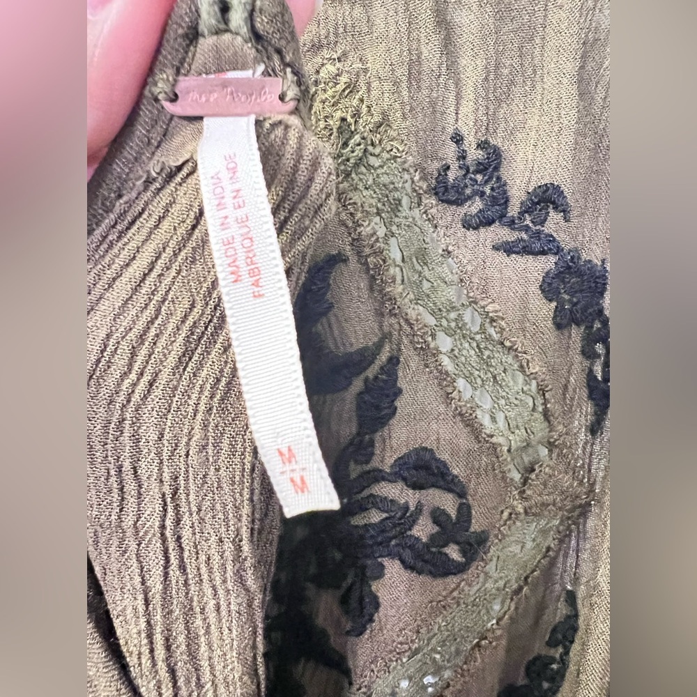 ⭐️Free People Green Diamonds In The Sky Midi Dress - Picture 10 of 10